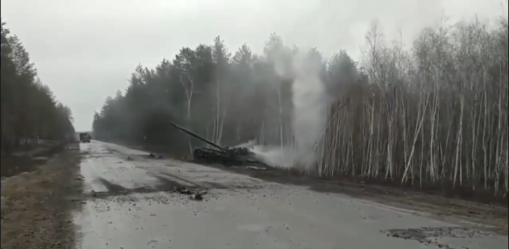 Kiyevə hücum edən Rusiya tankları PUA-larla məhv edilib