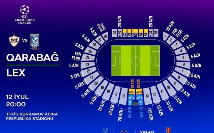 "Qarabağ" - "Lex" oyununun biletləri satışa çıxarılıb