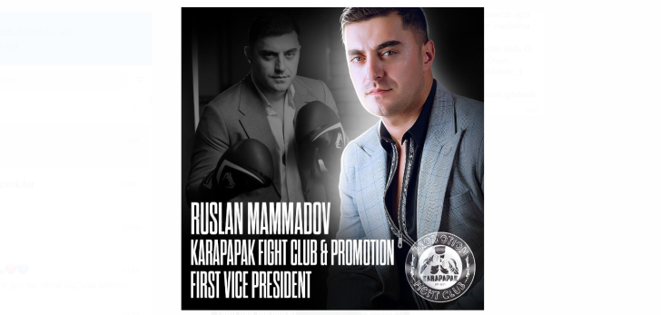 Ruslan Məmmədov "Karapapak Fight club & Promotion"ın birinci vitse-prezidenti seçilib