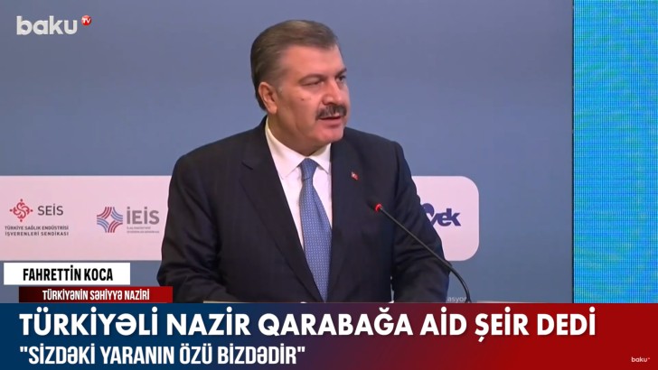 Türkiyəli nazir Qarabağa aid şeir dedi -