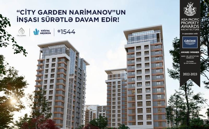 Meqa yaşayış kompleksi “City Garden Narimanov”un inşası sürətlə davam edir!