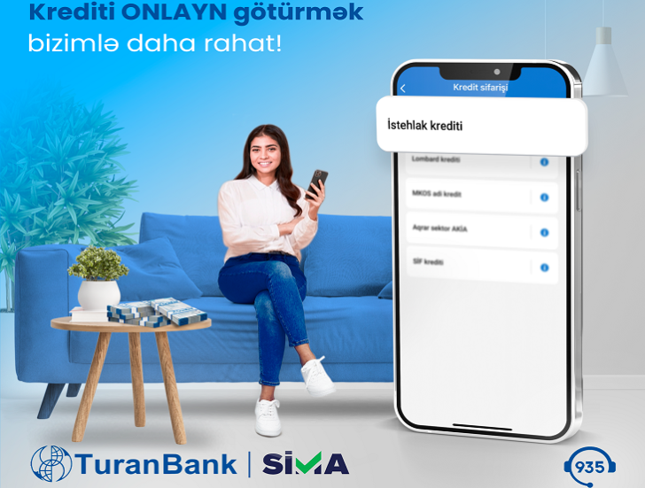"TuranBank"dan onlayn kredit götürmək SİMA ilə daha rahat