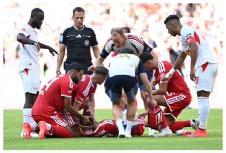 "Bayern Münhen"-"Leypsiq" matçında qorxulu anlar: Musiala qəfil yerə yıxıldı